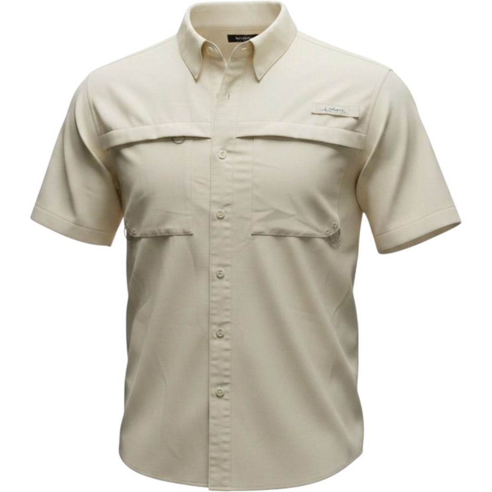 NWT Habit Harbor Bay Fishing Shirt Mens M Bone White Vented Quick Dry Button Up